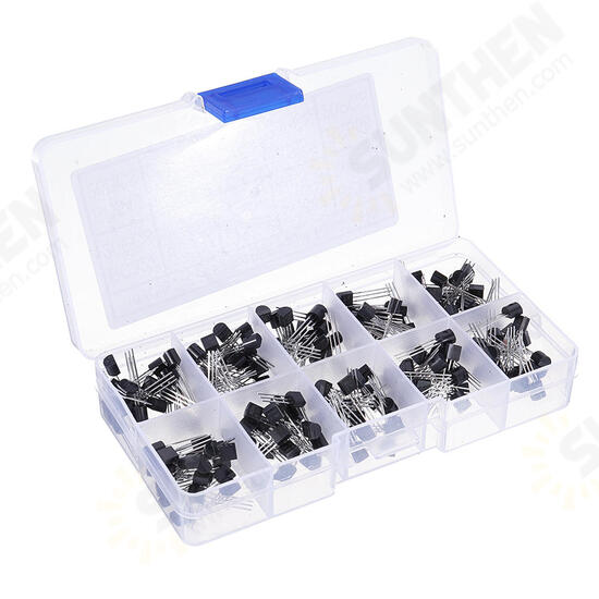 200pcs 10 Values 20 Each TO-92 Transistor Assortment Assorted Kit BC327 BC337 BC517 BC547 BC548 BC549 BC550 BC556 BC557 BC558