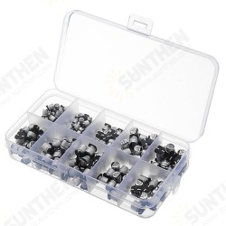 200pcs 10 Values SMD Electrolytic Capacitor Assorted Kit 10V-50V 1uF-470uF With Storage Box