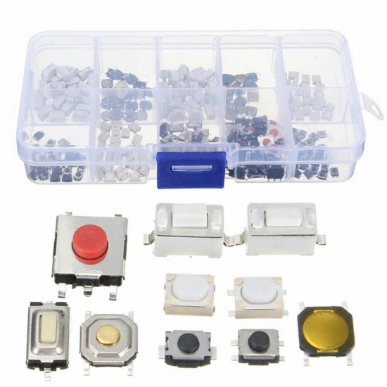 250PCS 10 Values Car Remote Switches SMD Micro Push Button Tact Switch