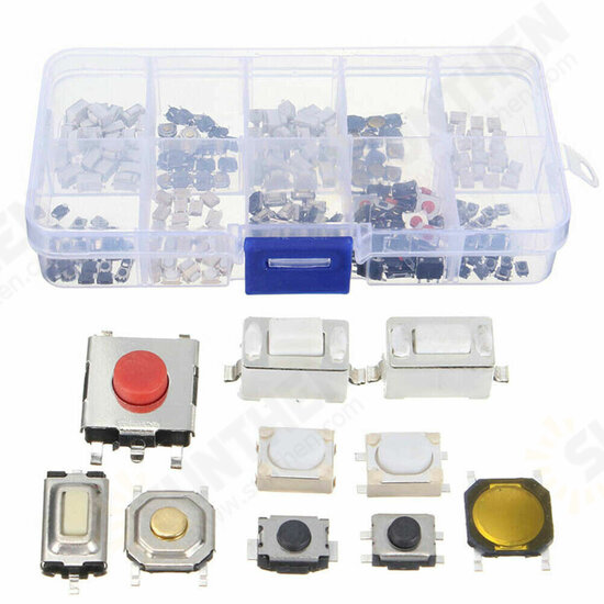 250PCS 10 Values Car Remote Switches SMD Micro Push Button Tact Switch