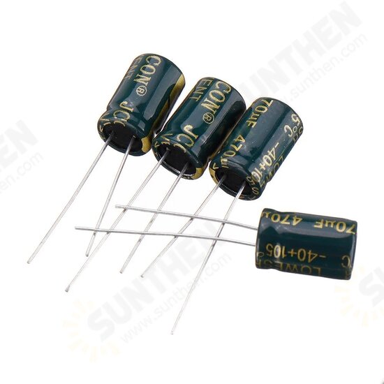250Pcs 25V 470UF 8 x12MM High Frequency Low ESR Radial Electrolytic Capacitor