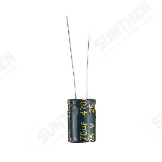 250Pcs 25V 470UF 8 x12MM High Frequency Low ESR Radial Electrolytic Capacitor