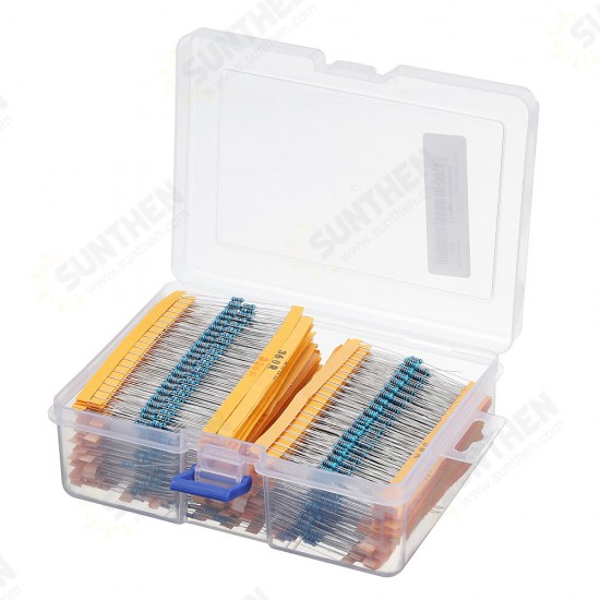 2600pcs 130 Values 1/4W 0.25W 1% Metal Film Resistors Assorted Pack Kit Set Lot Resistors Assortment Kits Fixed Resistor 2600pcs 130 Values 1/4W 0.25W 1% Metal Film Resistors Assorted Pack Kit Set Lot Resistors Assortment Kits Fixed Resistor