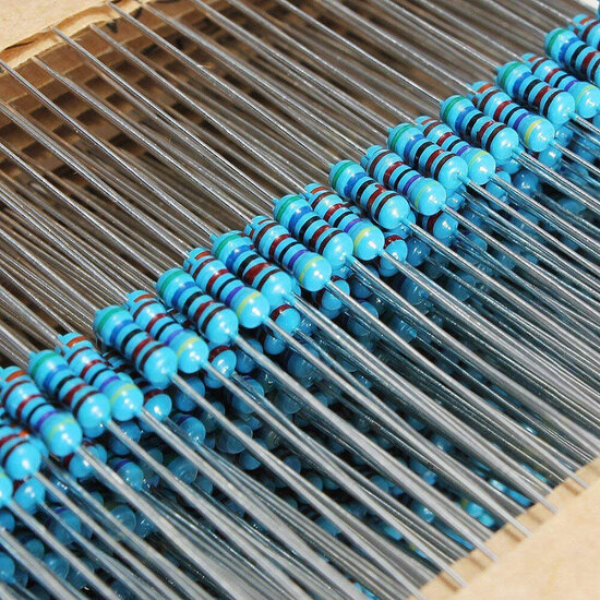 2600pcs 1/4W 1 Tolerance 130 Values Metal Film Resistors Assortment Kit Set 1R ohm-3M ohm for DIY Project Experiments 2600pcs 1/4W 1 Tolerance 130 Values Metal Film Resistors Assortment Kit Set 1R ohm-3M ohm for DIY Project Experiments