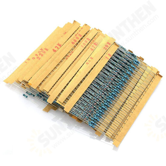 2600pcs 1/4W 1 Tolerance 130 Values Metal Film Resistors Assortment Kit Set 1R ohm-3M ohm for DIY Project Experiments 2600pcs 1/4W 1 Tolerance 130 Values Metal Film Resistors Assortment Kit Set 1R ohm-3M ohm for DIY Project Experiments