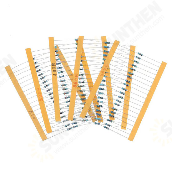 2600pcs 1/4W 1 Tolerance 130 Values Metal Film Resistors Assortment Kit Set 1R ohm-3M ohm for DIY Project Experiments 2600pcs 1/4W 1 Tolerance 130 Values Metal Film Resistors Assortment Kit Set 1R ohm-3M ohm for DIY Project Experiments