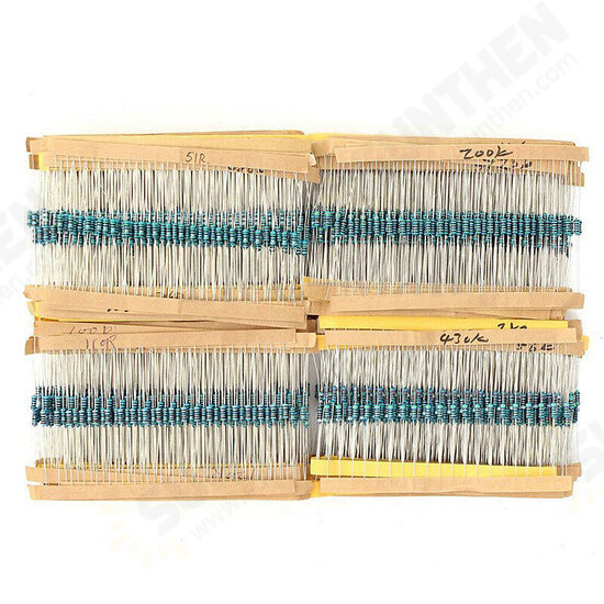2600pcs 1/4W 1 Tolerance 130 Values Metal Film Resistors Assortment Kit Set 1R ohm-3M ohm for DIY Project Experiments 2600pcs 1/4W 1 Tolerance 130 Values Metal Film Resistors Assortment Kit Set 1R ohm-3M ohm for DIY Project Experiments