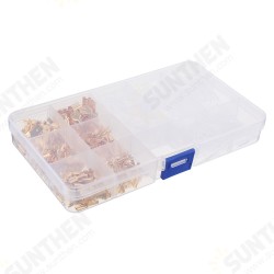 270pcs 2.8/4.8/6.3mm Golden Bare End Plug Spring Cold-Press Insulated Terminal Block Wire&Cable Connector Spade Terminal Kit Box 270pcs 2.8/4.8/6.3mm Golden Bare End Plug Spring Cold-Press Insulated Terminal Block Wire&Cable Connector Spade Terminal Kit Box