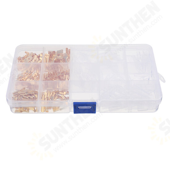 270pcs 2.8/4.8/6.3mm Golden Bare End Plug Spring Cold-Press Insulated Terminal Block Wire&Cable Connector Spade Terminal Kit Box 270pcs 2.8/4.8/6.3mm Golden Bare End Plug Spring Cold-Press Insulated Terminal Block Wire&Cable Connector Spade Terminal Kit Box