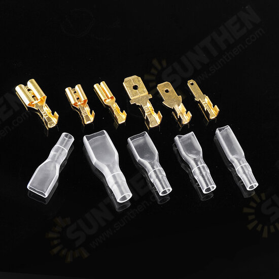 270pcs 2.8/4.8/6.3mm Golden Bare End Plug Spring Cold-Press Insulated Terminal Block Wire&Cable Connector Spade Terminal Kit Box 270pcs 2.8/4.8/6.3mm Golden Bare End Plug Spring Cold-Press Insulated Terminal Block Wire&Cable Connector Spade Terminal Kit Box