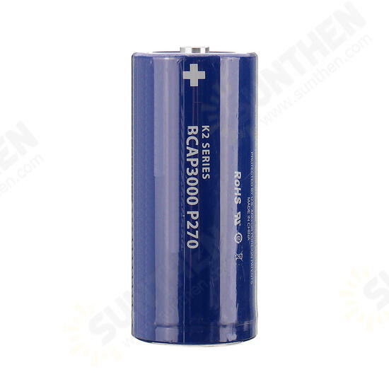 2.7V3000F Super Farad Capacitor K2 2.7V 3000F with Connecting Piece