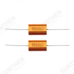 2pcs RX24 5W 200R 200RJ Metal Aluminum Case High Power Resistor Golden Metal Shell Case Heatsink Resistance Resistor 2pcs RX24 5W 200R 200RJ Metal Aluminum Case High Power Resistor Golden Metal Shell Case Heatsink Resistance Resistor
