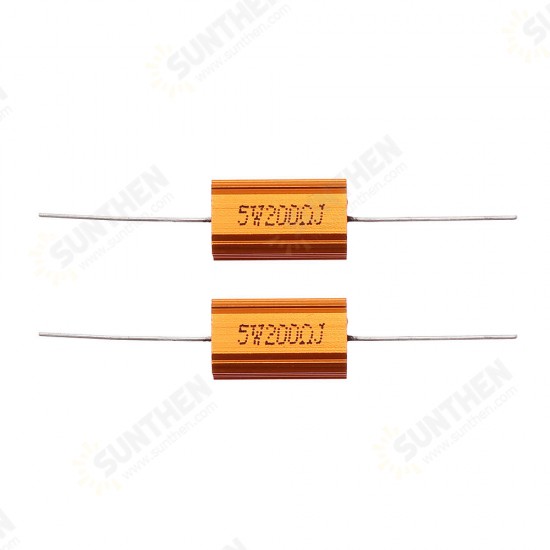 2pcs RX24 5W 200R 200RJ Metal Aluminum Case High Power Resistor Golden Metal Shell Case Heatsink Resistance Resistor 2pcs RX24 5W 200R 200RJ Metal Aluminum Case High Power Resistor Golden Metal Shell Case Heatsink Resistance Resistor