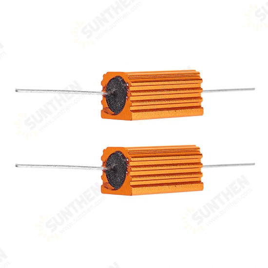 2pcs RX24 5W 200R 200RJ Metal Aluminum Case High Power Resistor Golden Metal Shell Case Heatsink Resistance Resistor 2pcs RX24 5W 200R 200RJ Metal Aluminum Case High Power Resistor Golden Metal Shell Case Heatsink Resistance Resistor