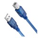 30CM Blue USB 2.0 Type A Male to Type B Male Power Data Transmission Cable For UN0 R3 MEGA 2560