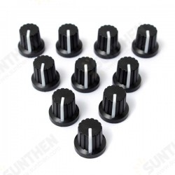 30pcs 6mm Shaft Hole Dia Plastic Threaded knurled Potentiometer Button Cap 30pcs 6mm Shaft Hole Dia Plastic Threaded knurled Potentiometer Button Cap