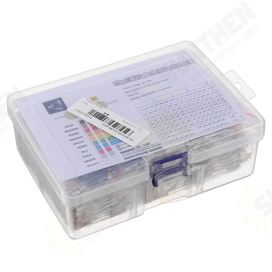 3120pcs 156 Values 1 -10M Ohm 1/4W 5% Carbon Film Resistors Assortment Kit Electronic Components