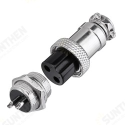 3pcs GX16-2 Pin Male And Female Diameter 16mm Wire Panel Connector GX16 Circular Aviation Connector Socket Plug 3pcs GX16-2 Pin Male And Female Diameter 16mm Wire Panel Connector GX16 Circular Aviation Connector Socket Plug