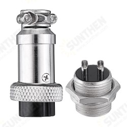 3pcs GX16-2 Pin Male And Female Diameter 16mm Wire Panel Connector GX16 Circular Aviation Connector Socket Plug 3pcs GX16-2 Pin Male And Female Diameter 16mm Wire Panel Connector GX16 Circular Aviation Connector Socket Plug