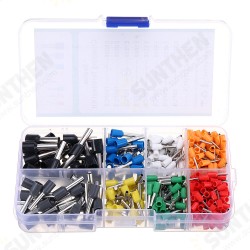 400pcs 8 Size 8 Color Wire Copper Crimp Connector Insulated Cord Pin End Terminal Kit Set