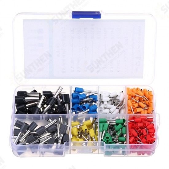 400pcs 8 Size 8 Color Wire Copper Crimp Connector Insulated Cord Pin End Terminal Kit Set 400pcs 8 Size 8 Color Wire Copper Crimp Connector Insulated Cord Pin End Terminal Kit Set