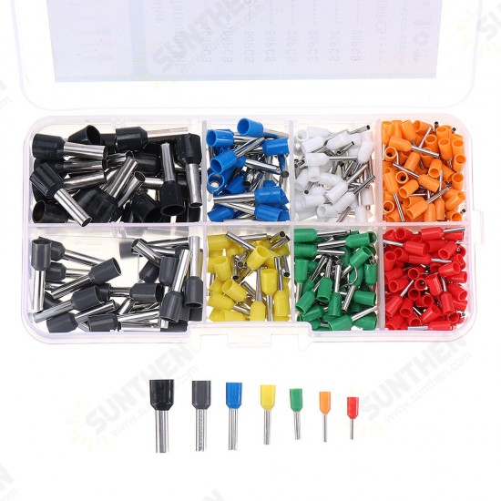 400pcs 8 Size 8 Color Wire Copper Crimp Connector Insulated Cord Pin End Terminal Kit Set 400pcs 8 Size 8 Color Wire Copper Crimp Connector Insulated Cord Pin End Terminal Kit Set