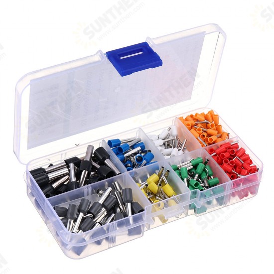 400pcs 8 Size 8 Color Wire Copper Crimp Connector Insulated Cord Pin End Terminal Kit Set 400pcs 8 Size 8 Color Wire Copper Crimp Connector Insulated Cord Pin End Terminal Kit Set