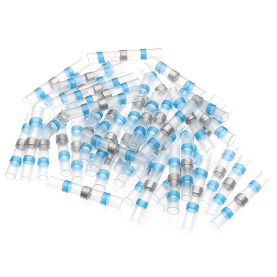 50PCS Solder Seal Wire Connectors Waterproof Heat Shrink Butt Connectors Electrical Wire Terminals Insulated Butt Splices