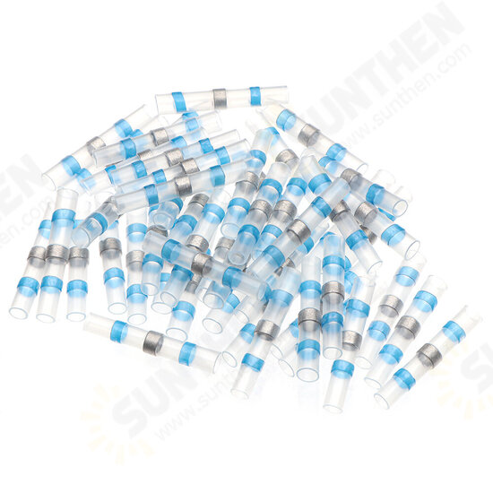 50PCS Solder Seal Wire Connectors Waterproof Heat Shrink Butt Connectors Electrical Wire Terminals Insulated Butt Splices