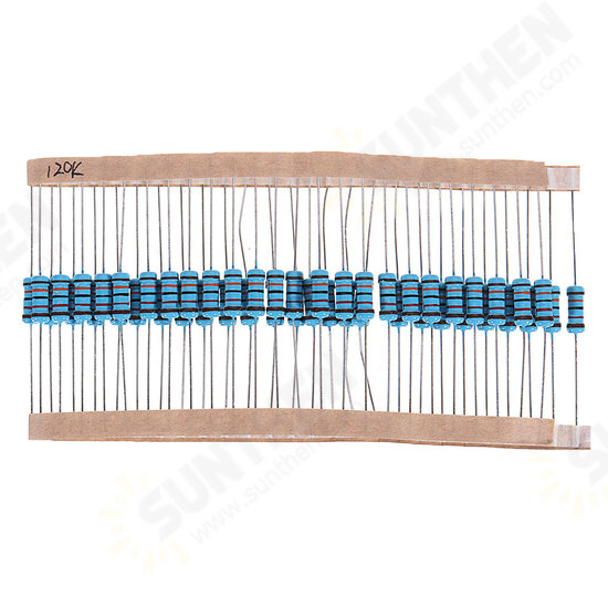 50pcs 1W 120KR Metal Film Resistor 1% 120K ohm Resistance