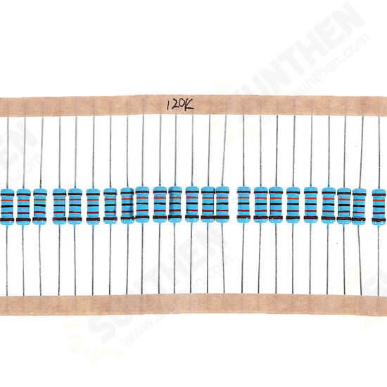 50pcs 1W 120KR Metal Film Resistor 1% 120K ohm Resistance