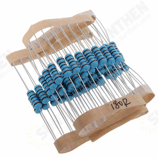 50pcs 1W 180R Metal Film Resistor 1% 180 ohm Resistance