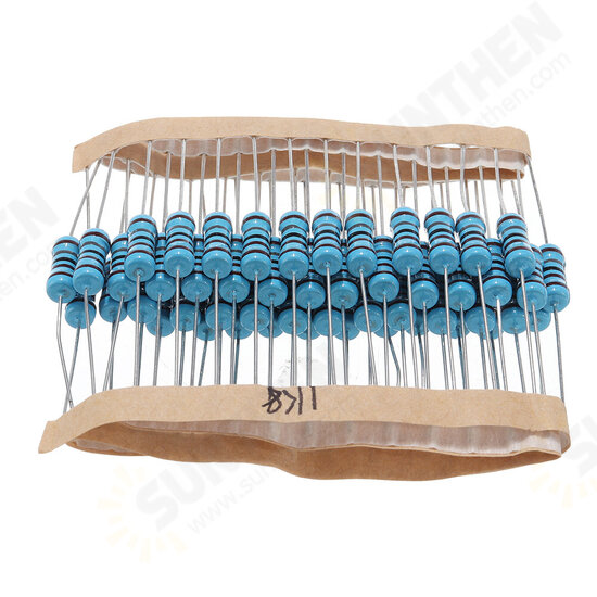 50pcs 1W 1.8KR Metal Film Resistor 1% 1.8K ohm Resistance