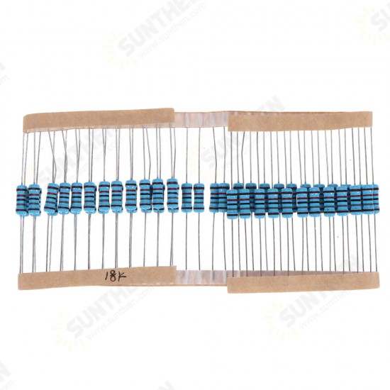 50pcs 1W 18KR Metal Film Resistor 1% 18K ohm Resistance