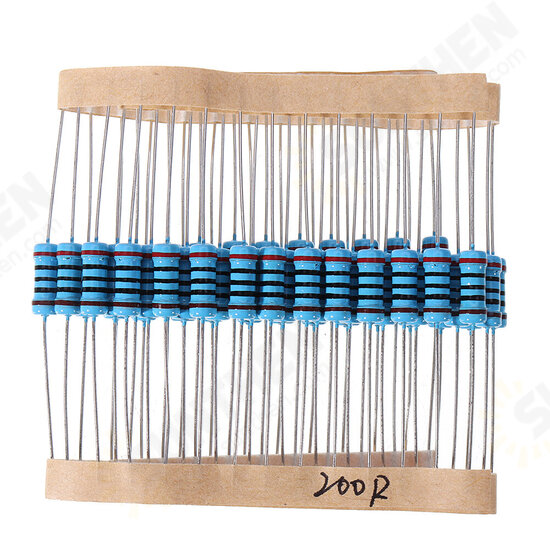 50pcs 1W 200R Metal Film Resistor 1% 200 ohm Resistance