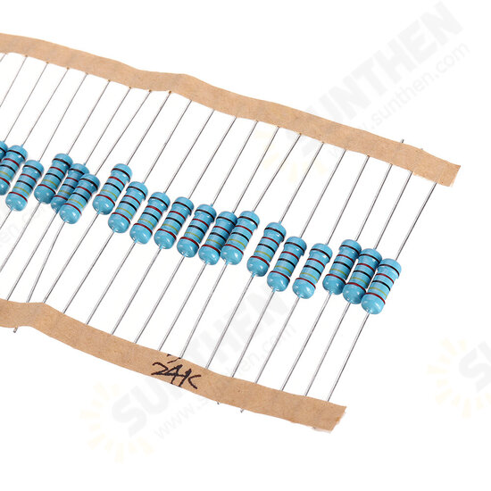 50pcs 1W 24KR Metal Film Resistor 1% 24K ohm Resistance