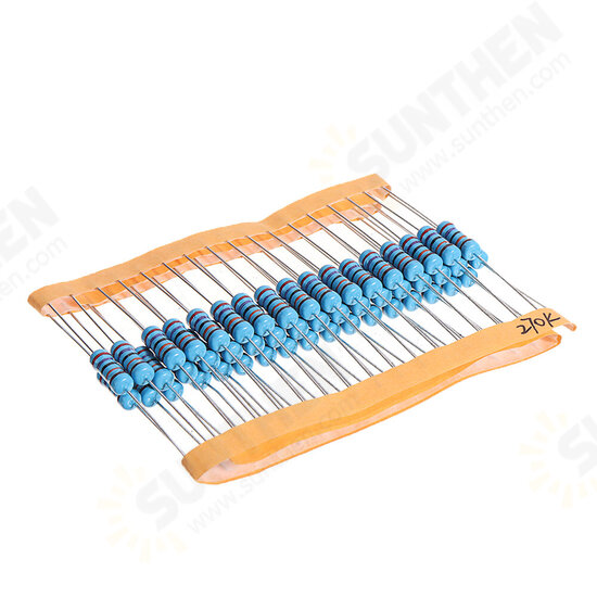 50pcs 1W 270KR Metal Film Resistor 1% 270K ohm Resistance