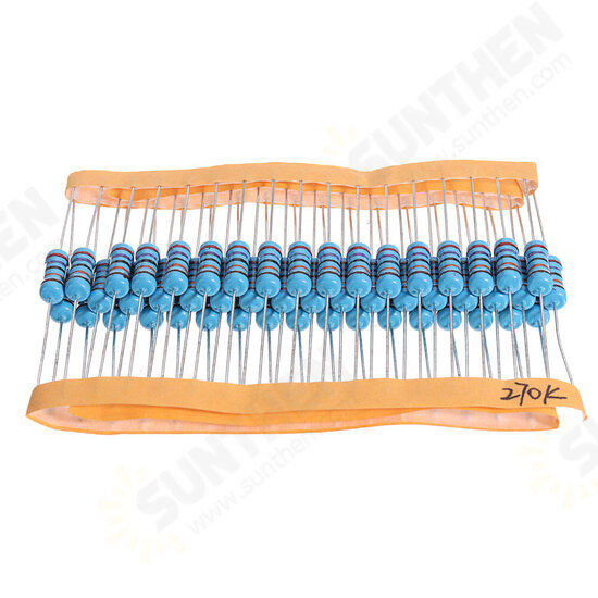 50pcs 1W 270KR Metal Film Resistor 1% 270K ohm Resistance