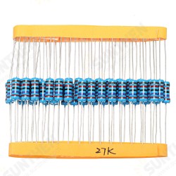 50pcs 1W 27KR Metal Film Resistor 1% 27K ohm Resistance 50pcs 1W 27KR Metal Film Resistor 1% 27K ohm Resistance