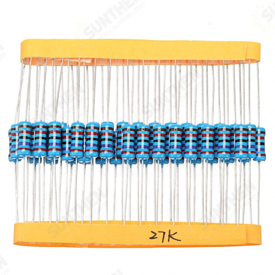 50pcs 1W 27KR Metal Film Resistor 1% 27K ohm Resistance