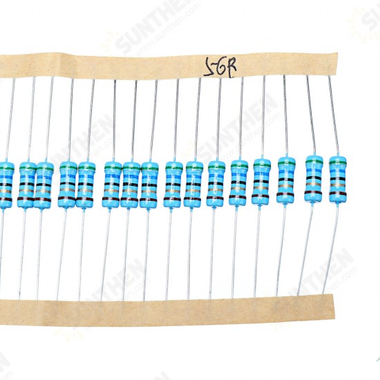 50pcs 1W 56R Metal Film Resistor 1% 56 ohm Resistance