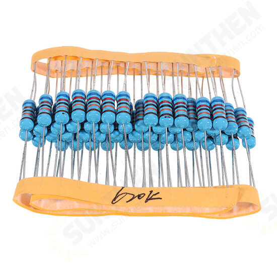 50pcs 1W 620KR Metal Film Resistor 1% 620K ohm Resistance