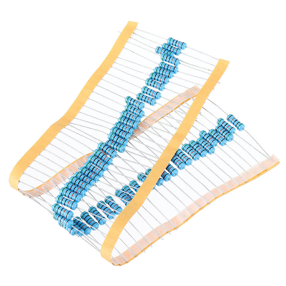 50pcs 1W Metal Film Resistors - ±1% Tolerance, 121 Values 0.1Ω To 2.2MΩ, New