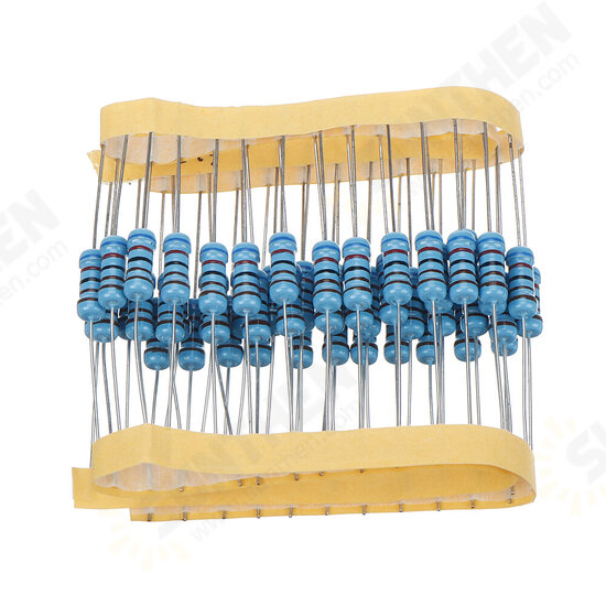 50pcs 1W Metal Film Resistor 1% 6.2K ohm Resistance