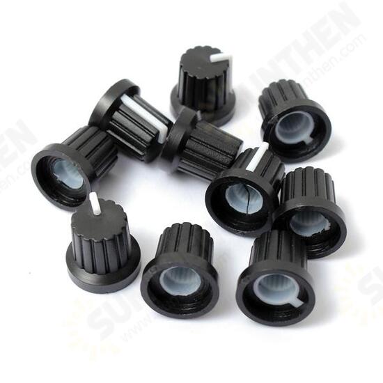 50pcs 6mm Shaft Hole Dia Plastic Threaded knurled Potentiometer Button Cap 50pcs 6mm Shaft Hole Dia Plastic Threaded knurled Potentiometer Button Cap