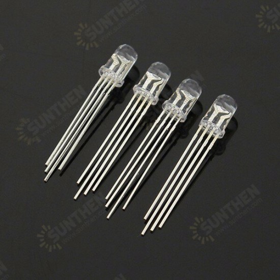 50pcs LED RGB Common Cathode 4-Pin F5 5MM Diode