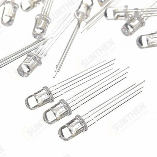 50pcs LED RGB Common Cathode 4-Pin F5 5MM Diode 50pcs LED RGB Common Cathode 4-Pin F5 5MM Diode