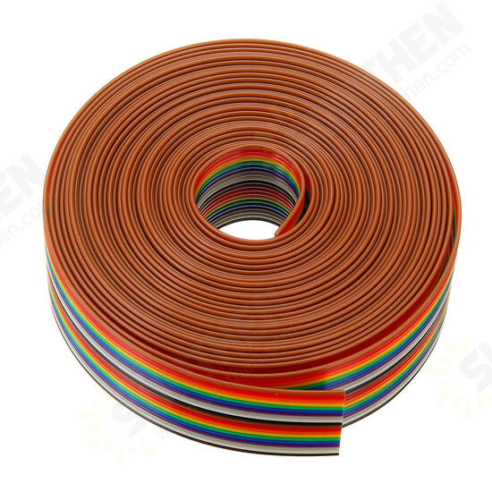 5M 1.27mm Pitch Ribbon Cable 20P Flat Color Rainbow Ribbon Cable Wire Rainbow Cable