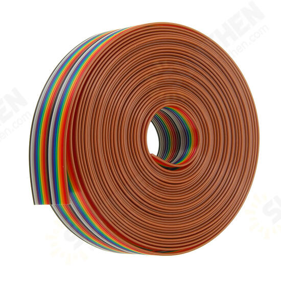 5M 1.27mm Pitch Ribbon Cable 20P Flat Color Rainbow Ribbon Cable Wire Rainbow Cable