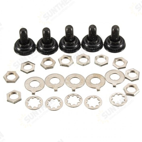 5Pcs 125V 6A ON/ON 3 Pin SPDT Toggle Switch With Waterproof Cover Cap 5Pcs 125V 6A ON/ON 3 Pin SPDT Toggle Switch With Waterproof Cover Cap